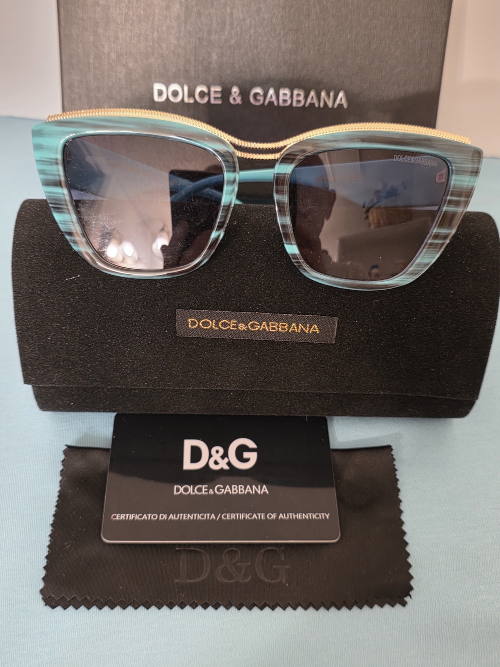 Dolce & Gabbana Women's Turquoise Gradient Square Sunglasses